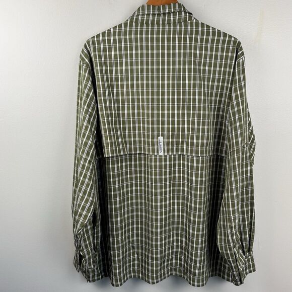 Habit Fisherman Shirt Ivy Green Plaid Long Sleeve Outdoor Vented XL- UPF40 - Picture 9 of 9